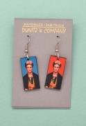Frida Kahlo Earrings * Red/Blue